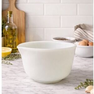 Vintage Fire-King Sunbelt Milk Glass Mixing Bowl White USA Kitchenware Size 1